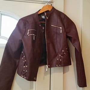 Burgandy leather jacket